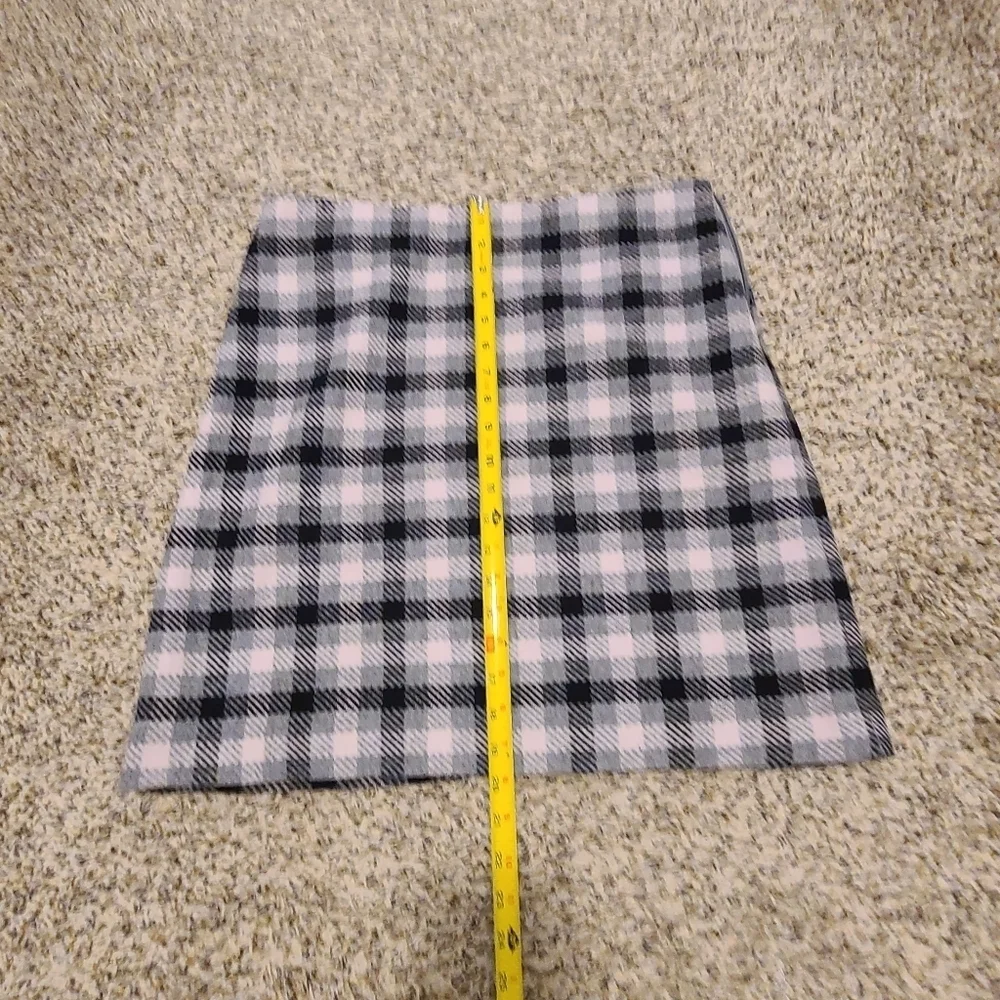 Talbots Buffalo Plaid Wool Blend Skirt Pink And Gray Size 12P Petite NWT